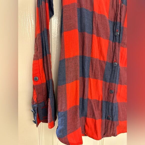 J.Crew Orange & Blue Buffalo Check Button-down Shirt - Picture 2 of 6